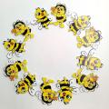 20 Pieces Wood Shapes Bee Crafts Decorative Buttons Flatback Card