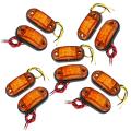 10pcs Amber 2 Led Oval Clearance Trailer Car Side Marker Tail Lamp
