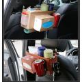 Car Back Seat Storage Bag Hanging Cup Holder Tissue Box Beige
