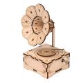 Hand Crank Music Box Model 3d Wooden Puzzle Toy Craft Kits for Kids