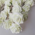 Bouquet 10pcs Fleur Artificiel Rose En Mousse Blanc Du Lait