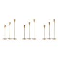 3pcs Chinese Style Metal Candle Holders Simple Golden