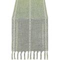 Rustic Linen Table Runner with Handmade Tassel, 72 Inches Long A