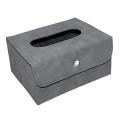 Car Tissue Box Holder Dashboard Tissue Towel Cover Box for Cars Gray