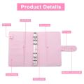 A6 Pu Leather Binder Zipper Pockets for Money Organizer Blue