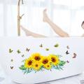 Flower Sunflower Personality Wall Sticker for Diy Living Room 3pcs