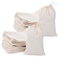 50 Pack Cotton Muslin Bags for Tea Jewelry Wedding Party (4x6 Inches)