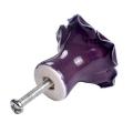 8pcs Rose Door Knobs Cabinet Handles Pull for Home Kitchen (purple)
