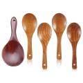 4 Pieces Wood Spoons 21.5cm Wooden Rice Paddle Cooking Spoon