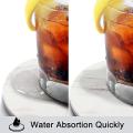 8 Absorbent Marble Style Ceramic Drink Coaster with Holder White