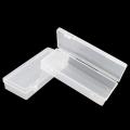 6 Pack Clear Plastic Storage Box with Hinged Lid for Beads Craft