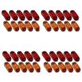 20x Amber+20x Red Led Car Truck Trailer Rv Oval 2.5 Inch Marker Light