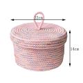 Pink Cotton Rope Storage Baskets, for Shelves and Coffee Table,medium