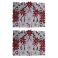 Christmas Embroidered Table Runner,holly for Decorations,15 X 70 Inch