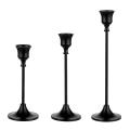 Black Candlestick Set Of 3 for Fireplace Dining Table Home Decoration