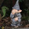 Gnome Pooping Miniature Statue Funny Resin Dwarf Lifelike Wacky Gift