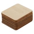 50 Pcs Rounded Square Wood Chips Graffiti Blank Board Unpainted