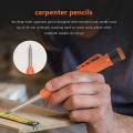 Solid Carpenter Pencil Set with 18 Refill Leads, Black