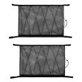 2x Car Ceiling Storage Pocket Roof Interior Cargo Net Bag Black