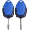 3 Button Key Remote Control Body & Keys for Ford Transit Blue