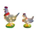 Light-up Chicken with Scarf Holiday Decor , Led for Garden Patio Lawn