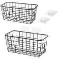 Adhesive Sturdy Storage Baskets No Drilling Wall Mounted,2 Pack,black