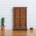 1/12 Miniature Doll House Bedroom Double Door Wardrobe Diy Walnut