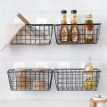 Metal Hanging Wire Basket with Hooks for Organizer Holder 4 Pack