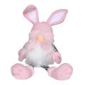 Easter Handmade Rabbit Ear Gnome Plush Dwarf Easter Gifts (pink)