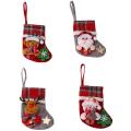 Santa Snowman Reindeer Stocking for Home Decor Set Doll Socks Gift