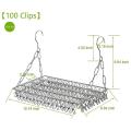 Multifunctional Clothes Drying Rack, 100 Clips Stainless Steel