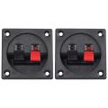 Red Black Push In Type Square Design Speaker Terminal Plate 2position