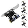 Pci-e X1 to 4 Port Usb3.0 Expansion Card for Graphics Card Btc Mining