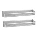 2 Pack Kitchen Counter-top Or Wall Mount Spice Rack Jars, Silver