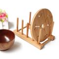 3x Dish Rack Pots Wooden Plate Stand