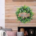 Artificial Eucalyptus Wreath - 16 Inches Wreath with Wooden Sign