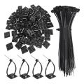 120 Pcs Black 8inch Zip Ties Cable Tie Holder, Cable Tie Holder