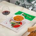 Christmas Decorations Red and Green Gift Carts Placemats,green