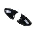Car Glossy Black Ox Horn Side Mirror Cover Caps Door Mirror Shell