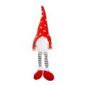 Christmas Long Legged Santa Gnome Plush Doll Ornament Xmas Elf Toys-b