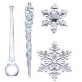 40pc Snowflake Icicle Crystal Christmas Tree Transparent Ornaments