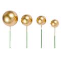 40 Pcs Mini Gold Ball Cupcake Toppers for Birthday Party Decoration