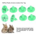 100pcs Plastic Animal Livestock Ear Tag for Rabbit Fox Dog (green)