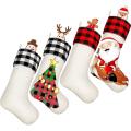 4 Pieces Sublimation Burlap Christmas Stockings for Xmas Tree Craft