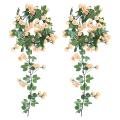 Artificial Rose Vine Garland with 69 Heads for Home(champagne, 2pcs)