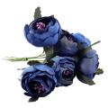6pcs/lot Silk Cloth Bouquet Decorative(royal Blue Purple Heart)