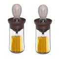 2 Refueling Bottles with Grill Brush-oil Storage Kitchen Coffee Color