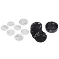 6 Pcs Coasters Marble Pu Leather Round Heat Insulation Coasters