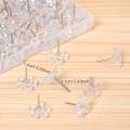 200pcs Clear Push Pins Plastic Thumb Tacks Flat Flower Pins