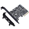 Pci-e X4 Expansion Adapter Card,with Usb3.1/type-c Interface,asm3142